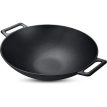Wok in Ghisa 36 cm – Compatibile con griglie da 57 cm – Pentola elettrica per cucinare verdure e pietanze