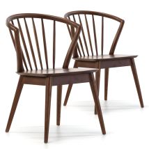 Vs Venta-stock - Pack 2 Stühle Mura Farbe Nussbaum, Massivholz, 55 Cm (l) 58,5 Cm (t) 84 Cm (h)