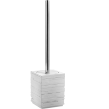 Porta scopino da terra quadrato bianco in termoresina – QU330200300 – 9,5 x 9,5 x 38 cm – Gedy