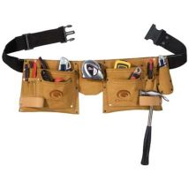 Toolvizion Qp Werkzeuggürtel Mit 2 Veloursleder-taschen, Inkl. Gürtel