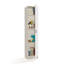 MOBIMARKET – Armario multiusos bajo con 2 puertas y estante regulable – Color blanco – Tablero de partículas melaminizado – 80x59x37 cm