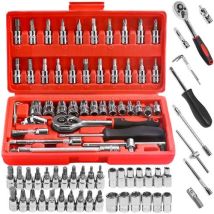 Werkzeugset 46-teilig – Chrom-Vanadium-Stahl – Praktischer Koffer – Hochwertige Materialien – Sicherer Gebrauch – 1,215 kg