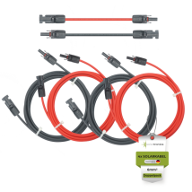 Solarkabel Doppelpack 4x Pv-kabel 6mm² H1z2z2-k Schwarz & Rot Mit Solarstecker 4 X 1,5m - 6mm²