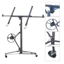 Switzer - 15ft Lift Tool Drywall Hoist Jack Caster Wheels Foldable Heavy Duty Plasterboard Panel Sheet Lifter Crane Dwl03 Grey
