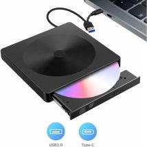 Externes Cd-dvd-laufwerk, Ultradünner Dual-port Usb 3.0 Typ C Cd-rw/vcd-rw-brenner Und -lesegerät, Geräuscharme Und Schnelle Datenübertragung, 