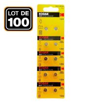 100 Piles Bouton Ag4 Super Alcaline 1.5v Kodak