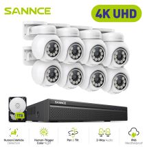 8mp Poe Camera Surveillance Cctv System Full Color Night Vision Two Way Voice Ip66 Motion Detection Security Camera - 1tb Hdd - Sannce