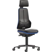Bimos - Arbeitsdrehstuhl Rl.m.kopfstütze Kunstlederpolster Schwarz Blau 470-640mm