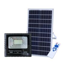 Faro Led 100w Con Pannello Solare Indicatore Carica Luce Fredda - Clicled