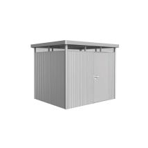 Biohort – Casetta HighLine Misura H3 argento metallo – Tetto piatto, lucernario integrato – Giardino e piscine