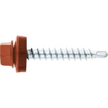 Sanundo - Vis De Façade Twistec Colorhead 4,8 X 35 Ral 8004 Ue: 100 Pcs Avec Clé À Douille 51m8p