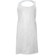 SINGER – 1000 Delantales desechables de polietileno – 125 x 81 cm – Color blanco – Espesor 18 micras