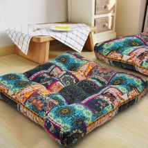 Cuscino Da Pavimento Quadrato Turchese Per Meditazione, Stile Mandala Bohémien, In Cotone E Lino, Stile Indiano, Per Yoga, Soggiorno, Balcone, Sala 