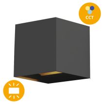 Aplique Sordo Ip65 2x3w Led Cct 3000/4000/6500k Antracita