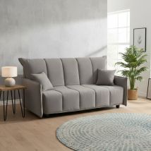 Sofa Cama Allyson, Sofá De 3 Plazas, 100% Made In Italy, Sofá De Salón Con Apertura Trolley Con Apertura Trolley, En Tela Acolchada, Con Reposabrazos 
