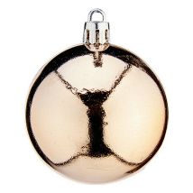 Bolas De Navidad - Ø 6 Cm - Pvc Champagne - Resistentes - Diseño Elegante