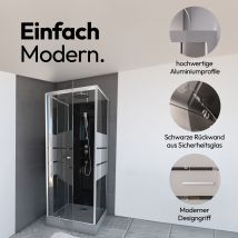 Dusche Komplett Marwell Komplettdusche Fertigdusche Dusy 70 X 70 X 225 Cm - Komplett Set Inkl. Duschwanne Und Armatur - Runddusche Mit Fronteinstieg