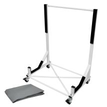 Ecd Germany - Soporte De Hardtop Techo Rígido Con 4 Ruedas Bloqueables Frenos De Estacionamiento Seguro Y Estable 75 X 52 X 93 Cm Blanco Acero Con 