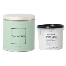 Smalto1968 Base Acqua Gesso Antico Shabby Chic Finitura Opaca Multicolore L 0.5 Colore- Giada - Confezione 1