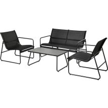 Progarden Set Mobili Giardino Nero Metallo