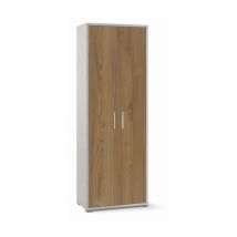 Meuble 2 Portes 71l X 41p X H199 – Finition Bois Blanc Mat Et Noyer – Sarmog