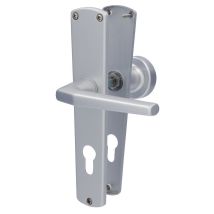 Alpertec - Pz-langschildgarnitur Phil Drücker/knopf Silber Abgerundet Beschläge
