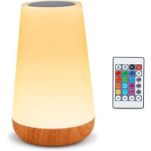 Hanbing - Led Night Light, Bedside Lamp, Colorful Touch Night Lamp, Remote Control, Rechargeable With Adjustable Brightness, For Bedroom, Kid's Room, 