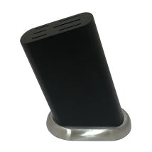 Taco para cuchillos de madera y acero inoxidable – Soporte elegante para 6 cuchillos – Medidas 18 x 13 x 24,5 cm