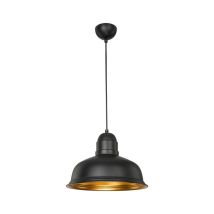 Lámpara Suspensión Kumbet Mdl3053 Metal Negro Interior Oro