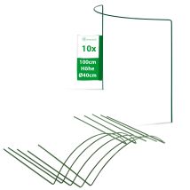 10x Novatool Spaliere 10 Strauchstützen Halbrund 100x40x16 Cm 5,5mm Ø Staudenhalter Blumenhalter Rankgewächs Buschstütze Pflanzenstütze Blumenstütze