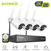 Kit Videosorveglianza Wifi 8ch Con 4 Wireless Telecamera Ip 3mp Intelligenti Microfono Sistema Di Sorveglianza Eseterno,1tb - Sannce