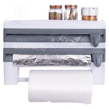 Orion – Dispensador de pared para film transparente y papel de aluminio – 38 x 8 x 25 cm – Fácil montaje y uso práctico