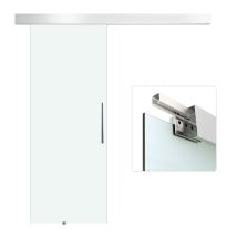 As Easy Porte Coulissante En Verre Ensemble Complet Porte Coulissante, Porte Intérieure Avec Barre De Poignée, Satiné Unilatéral, 2050x900mm