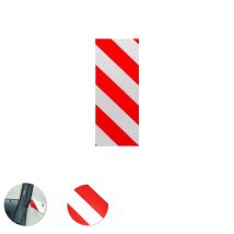 Anti-Schock-Panel für Garagen – 38 x 15 x 1,5 cm – Selbstklebend – Weiß/Rot – Stoßfänger für Wände und Säulen