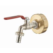 Aroz - Kit Für Gittertanks: 1 Messingfitting Tankadapter 1000l S60x6 Mm Innengewinde F3/4' (20x27) + Zapfhahn 1/4 Umdrehung Außengewinde M3/4' 