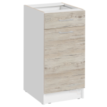 Cuisineandcie - Mueble Bajo De Cocina Eco Nogal Blanqueado 1 Puerta 1 Cajón L 40 Cm