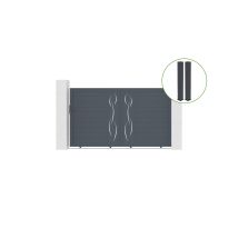 Puerta Corredera 3m Life Al.180cm Aluminio Gris + 2 Postes 20x20cm Al.190cm