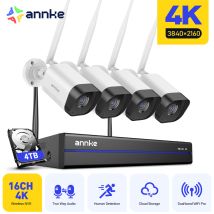 Annke - 4k Wireless Security Camera System With Human Detected 24/7 All-day Recording Ip66