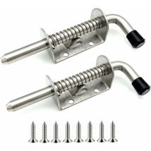 2er-pack Edelstahl-federnriegel Für Garagentor, Gartenschuppen, Hof, Hühnerstall (128 Mm) - Inhhub