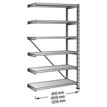 Scaffale a innesto CLEANA – 523683 – Scaffale aggiuntivo per magazzinaggio alimenti e tessuti – Altezza 2280 mm, Larghezza 1210 mm, 6 ripiani – 