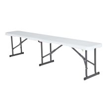 Lifetime – 6-Foot Fold-In-Half Bench – White Granite – Powder-Coated Steel Frame – UV-Protected – 1000 lb Capacity
