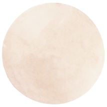 Tapis Huarte À Poils Courts Doux Et Lavable Beige Ø 120 Cm