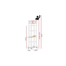 Scedil - Echafaudage M4 Lux Avec Une Base Extractible (hauteur De Travail 7,35 M)