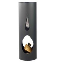 Cheminée D'Extérieur Cylindrique En Acier Noir Bali 100x40 Cm
