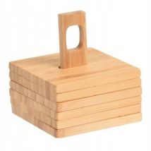 Set Di 6 Sottobicchieri In Vetro Con Supporto
