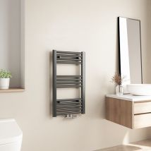 Sèche-serviette Eau Chaude 238w Radiateur Salle De Bain Chauffe Eau Pour Chauffage Central 70×40cm Anthracite - Heilmetz