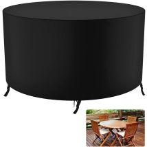 Ahlsen Funda Para Mesa De Jardín Redonda Funda Para Mesa De Jardín Redonda Impermeable Resistente Al Viento Anti-uv Resistente A Desgarros Funda Para 