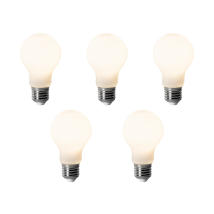 Qazqa Set Di 5 Lampadine Led E27 Dimmerabili A60 Opale 7w 806 Lm