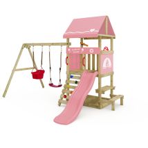 Wickey - Tour De Jeu Dinkyhouse Pour Tout-petits Avec Toboggan Et Table De Pique-nique – Rose Pastel