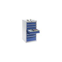 Armoire à tiroirs – 900 x 500 x 500 mm – Acier gris clair – 7 tiroirs – STUMPF